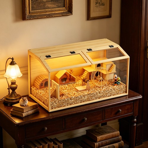 Large wooden hamster cage - hamster,