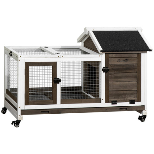 Pawhut rabbit hutch - pawhut,