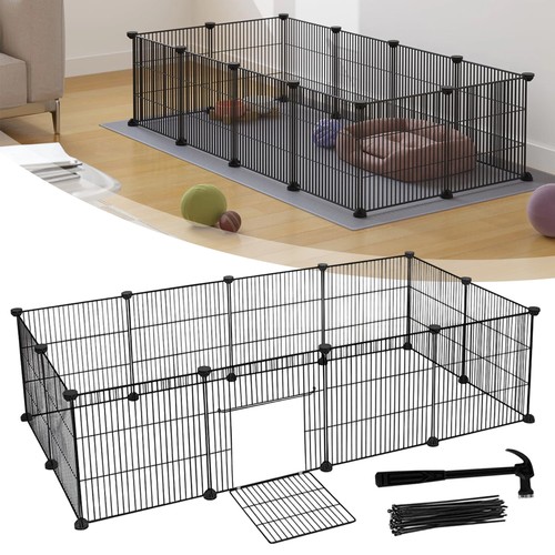 Black pet playpen - black,