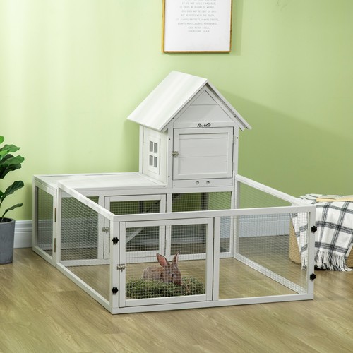 Pawhut rabbit hutch guinea - pawhut, hutch,