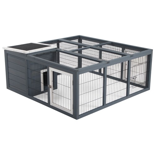 Pawhut rabbit hutch guinea - rabbit, hutch,