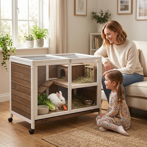 Indoor rabbit hutch guinea pig - rabbit,