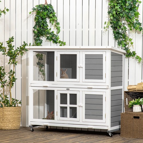 Pawhut rabbit hutch guinea - pawhut,