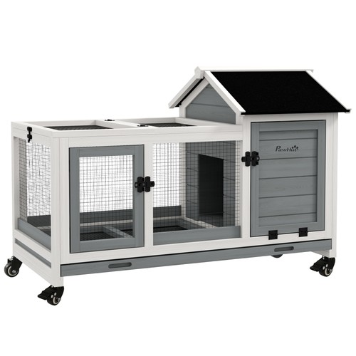 Pawhut rabbit hutch - hutch,, guinea